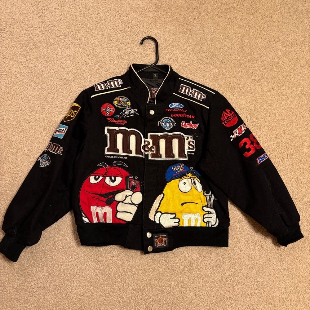 Youth RARE M&M'S Black Jacket with Red & Yellow Character Patches